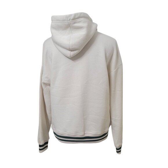 Lazy Sunday Size S Cream with Green Trim "Brooklyn" Hoodie Sweatshirt - Picture 5 of 13